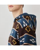 Romilio Prusse melierter Jacquard-Pullover
