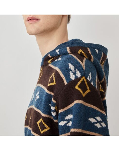 Romilio Prusse melierter Jacquard-Pullover