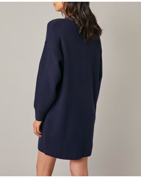 Marineblaues Kleid Enois aus Wollmischung