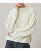 Ermence ecrufarbener Pullover aus Alpaka-Mischung