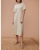 Nanou beige jurk van linnen en katoen