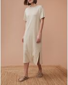 Nanou beige jurk van linnen en katoen