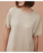 Nanou beige jurk van linnen en katoen