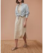 Nanou beige jurk van linnen en katoen