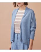 Chaleco Noemie azul 100% lino