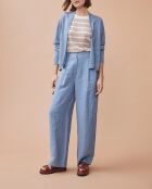 Chaleco Noemie azul 100% lino