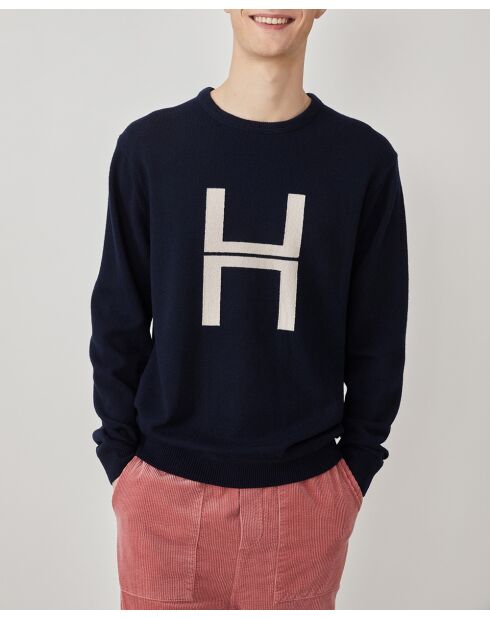 Maglione Romualdus navy 100% lana