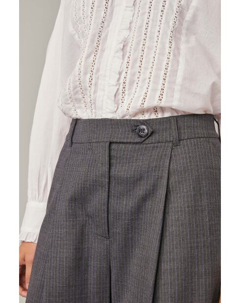 Anthrazitfarbene Hose aus Wollmischung von Finn Ray