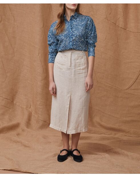 Lexia Jeanshemd mit Blumenmuster