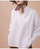 Blusa blanca 100% lino Laurence