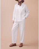 Blusa blanca 100% lino Laurence