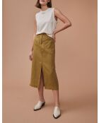 Falda Laura caqui 100% lino