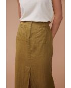 Falda Laura caqui 100% lino