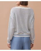 Pull 100% lin Noelya ray bleu