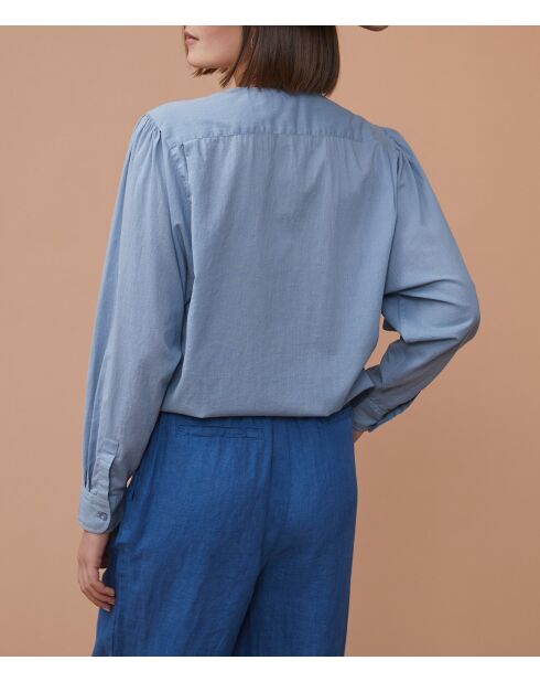Lincey blauwe blouse