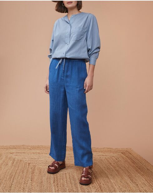 Lincey blauwe blouse