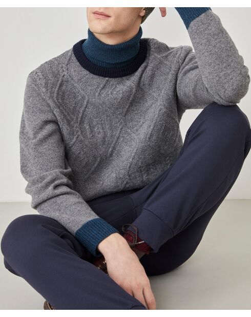 Pull 100% Laine Roman gris chiné