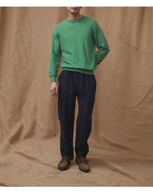 Pantalones Vance azul marino 100% lino