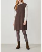 Vestido Myrella en mezcla de alpaca chocolate moteado