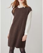 Vestido Myrella en mezcla de alpaca chocolate moteado