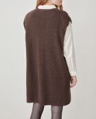 Vestido Myrella en mezcla de alpaca chocolate moteado