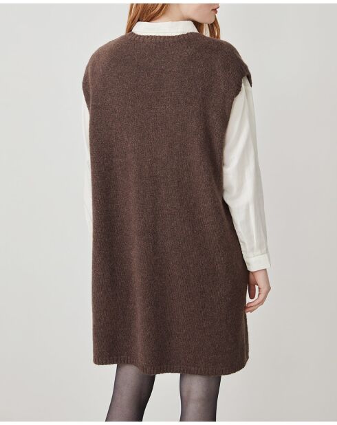 Abito Myrella in misto alpaca color cioccolato screziato