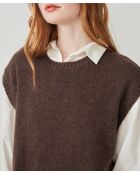 Vestido Myrella en mezcla de alpaca chocolate moteado