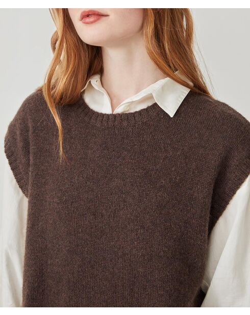 Abito Myrella in misto alpaca color cioccolato screziato