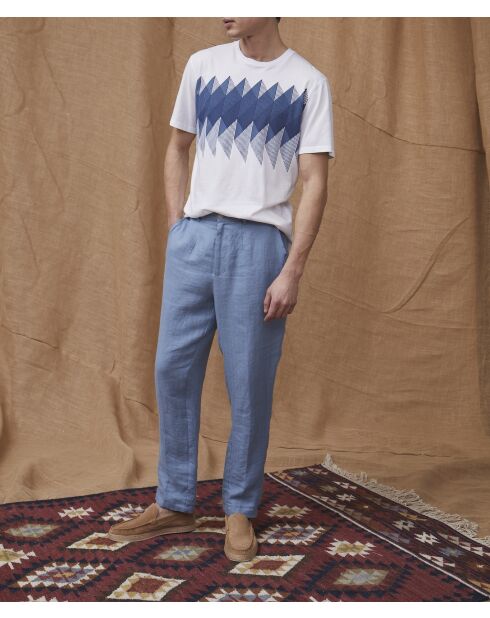 Pantalones Vany azules 100% lino