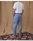 Pantalones Vany azules 100% lino