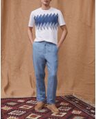 Pantalones Vany azules 100% lino