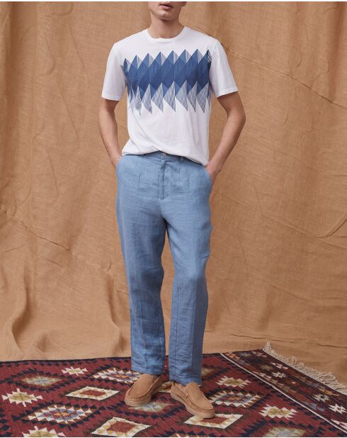 Pantalones Vany azules 100% lino