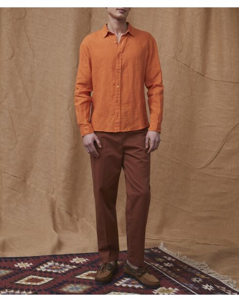 Valmir hemd van 100% linnen met mandarijn