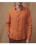 Camicia Valmir tangerine 100% lino