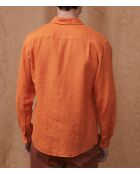 Camicia Valmir tangerine 100% lino