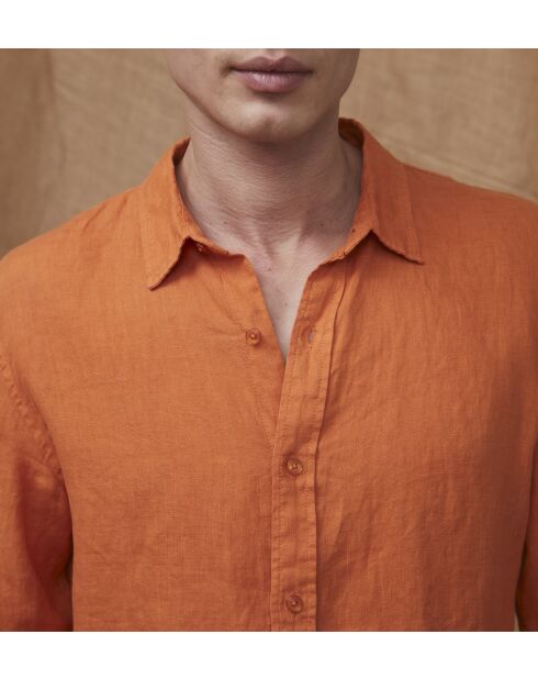 Valmir hemd van 100% linnen met mandarijn