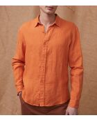 Camicia Valmir tangerine 100% lino