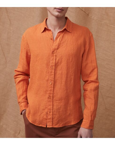 Valmir hemd van 100% linnen met mandarijn