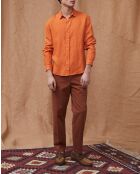 Camicia Valmir tangerine 100% lino