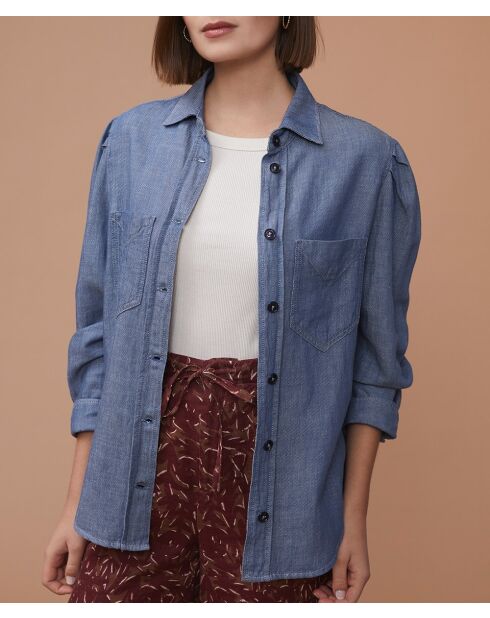 Jeanshemd Lucie aus Baumwolle und Leinen