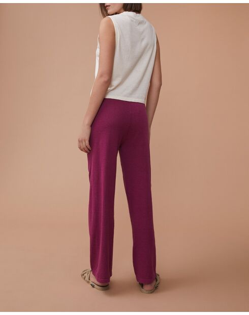 Pantaloni Nandy bougainviller in lino e cotone