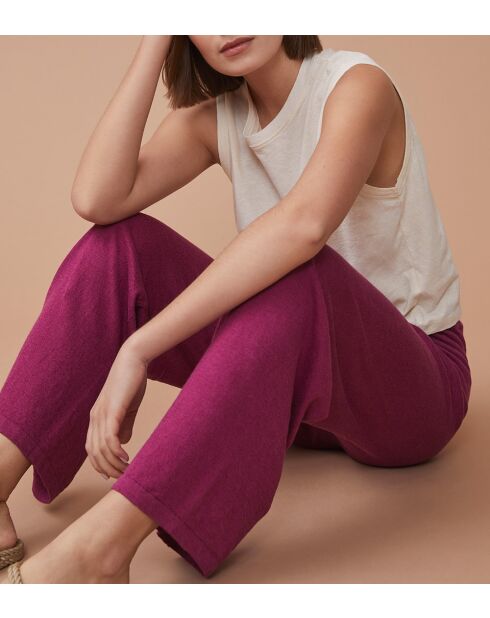 Pantaloni Nandy bougainviller in lino e cotone