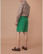 Korte broek van 100% linnen Valmond avocado