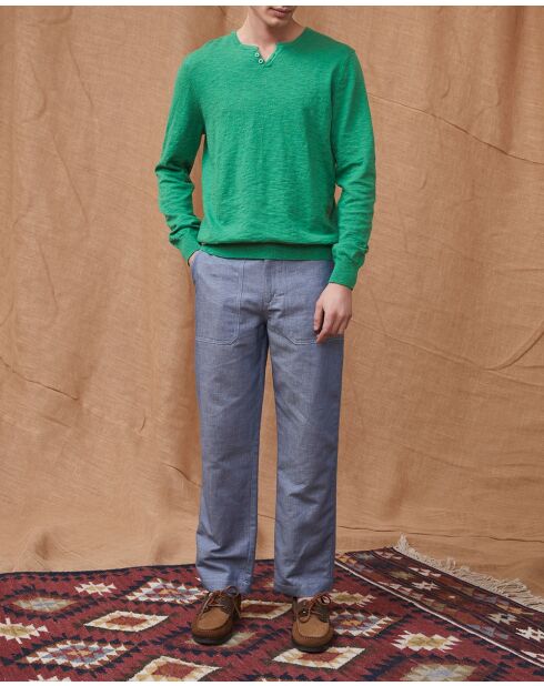 Leichte Jeanshose Vars aus Baumwolle und Leinen