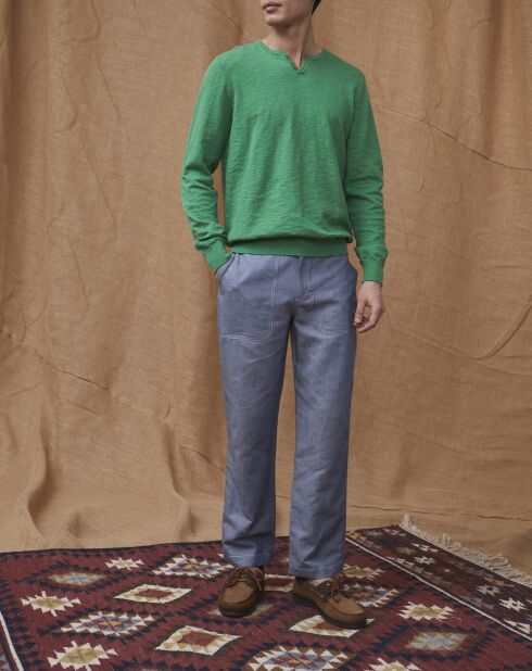 Leichte Jeanshose Vars aus Baumwolle und Leinen