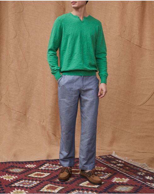 Leichte Jeanshose Vars aus Baumwolle und Leinen