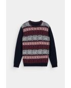 Pullover Romuald in jacquard in misto lana blu