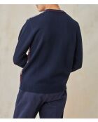 Pullover Romuald in jacquard in misto lana blu