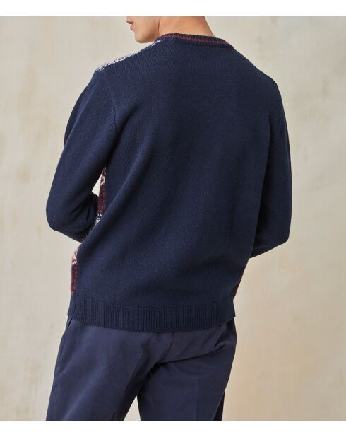 Pullover Romuald in jacquard in misto lana blu