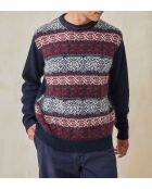 Pullover Romuald in jacquard in misto lana blu